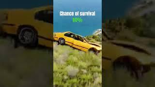 BeamNG Drive. high impact crash off a cliff