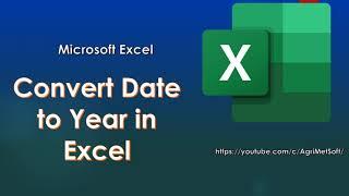 Convert Date to Year in Excel | How to use Year Function