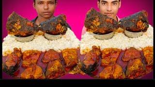 Eating Fish Head Curry, Fish Curry With Rice || AH FOOD CHALLENGE ||