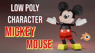 Low-Poly Mickey Mouse in Blender (M for Mickey)