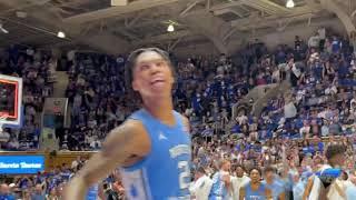 Caleb Love with a few words for the Crazies after the Tar Heels upset Duke 94-81