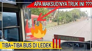 CARI GARA~GARA ??? TIBA~TIBA TRUK ITU NGE'LEDEK SUPIR BUS‼️