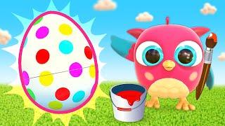 Hop Hop the owl finds surprise eggs for kids! Funny baby cartoons for kids & baby videos.