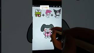 Keroppi + My melody + Kuromi  #kuromi #mymelody #keroppi #sanrio #drawing #cute #anime #art