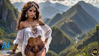 4K AI Art Lookbook Video of AI Girl ｜ Honduran Beauty in Gypsy Attire