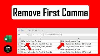 How to Remove Only the First Comma From a Sentence in Excel