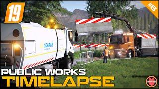  Stacking Concrete Barriers, Sweeping Road With A Massive Hoover - Public Works ⭐ FS19 Walchen TP