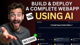  Build and Deploy a Complete Web App Using V0.dev for FREE in 15 Minutes | ️ NO CODE