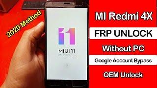 MI Redmi 4X FRP Google Account Bypass (MIUI 11) OEM Unlock Without Pc New Method