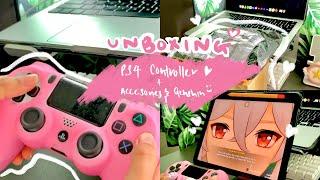 Unboxing PS4 Controller & Accessories | Gamepad Genshin Impact Vlog