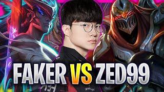 T1 FAKER YONE vs BEST ZED KOREA! (ZED99) - T1 Faker Plays Yone MID vs Zed! | Season 2024