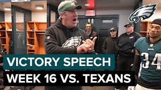 We're Not Done Yet: Week 16 Victory Speech | Philadelphia Eagles