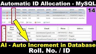Auto Increment serial number in PHP | How to Create an Increment Serial Number Row in MySQL | PHP AI
