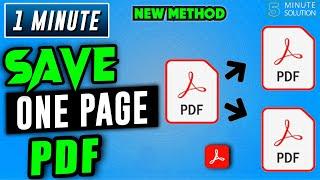 How to Save One Page of a PDF 2024 | adobe reader Tutorial