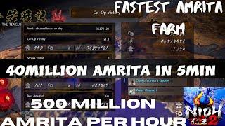 Nioh 2 - Best Amrita Farm | 40 Million Amrita Every 5Min (Fastest level up)