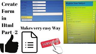 Create Form in Html part-2|html tutorial for beginners|Html forms part-2