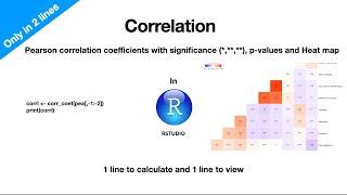 Correlation in R | Pearson correlation coefficients with significance** , p-values and Heat map|