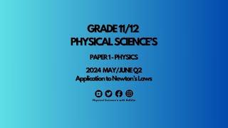 2024 May June Exam Paper 1 Question 2 Memo - Grade 12 Application to Newton's Laws (Matric)