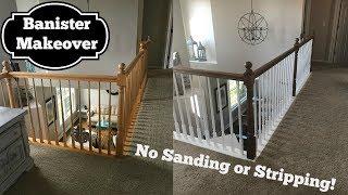 Oak Banister Makeover | Gel Stain With No Stripping