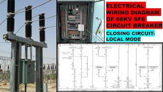 ELECTRICAL WIRING DIAGRAM OF 66KV SF6 CIRCUIT BREAKER | CLOSING CIRCUIT | LOCAL MODE