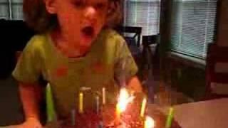 Blowing out birthday candles