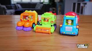 Think Gizmos TG641 Push And Go Car Toy Vehicles - Set of 3 Friction Powered Push & Go Cars