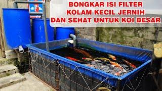 BONGKAR FILTER KOLAM SEDERHANA AIR TETAP JERNIH DAN SEHAT UNTUK KOI UKURAN BESAR | VLOG PERAWATAN