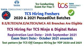 Tcs Hiring Freshers 2020 & 2021 Batches || TCS Ninja and Digital || FULL Registration Process