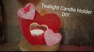 How to Make Tea Light Candle Holder, clay  #airdryclayproject