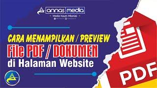 CARA MENAMPILKAN/PREVIEW/EMBEDED "FILE PDF/DOKUMEN" DI HALAMAN WEBSITE