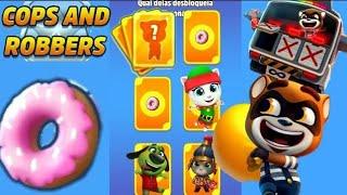 Talking Tom Gold Run Lucky Cards COPS AND ROBBERS event ELF ANGELA  Zumbie Ben & General Tom Unlock