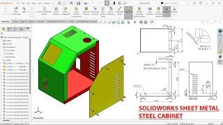 SolidWorks Sheet Metal Steel Cabinet (Top-Down Assembly)