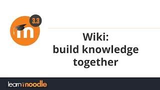 25. Wiki in Moodle 3.3