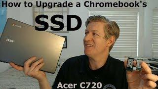 Upgrade SSD in a Chromebook, Install the Chrome OS and check the space  Acer C720