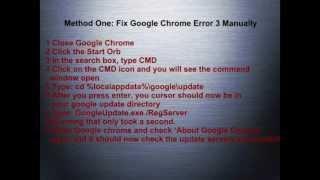 Google Chrome Update Error 3 - Google Chrome Error 3 Fix
