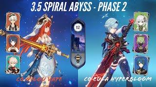 C0 NILOU VAPE and C0 EULA HYPERBLOOM 3.5 SPIRAL ABYSS Floor 12: 9 Stars Showcase | Genshin Impact