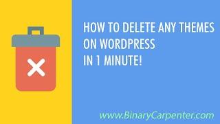 Can't Delete WordPress Theme? Here Is How!