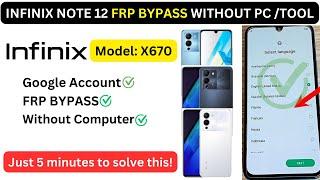 INFINIX Note 12 FRP Bypass Without PC | Google Account [Android 12] Solved 100% Working method.