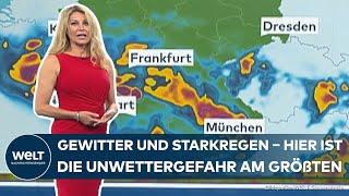 GEWITTER UND STARKREGEN: Bange Blicke in Bayern, Eifel, Hessen – Hier ist Unwettergefahr am größten