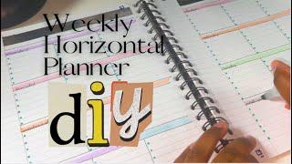 DIY Weekly Horizontal Planner | How to make your own planner from scratch using a notebook