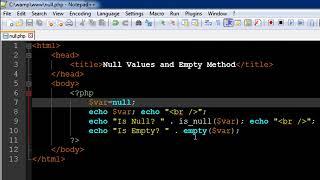 PHP & MySQL Tutorial   17  Null Value & Empty Method   YouTube