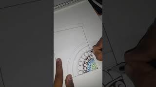 Multicolored mandala art |process video |satisfying art |she draws #shorts #trending #viralshort