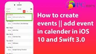 How to create events || add event in calender in iOS 10 and Swift 3.0