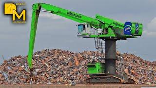 Berge aus Schrott! Gigantischer Schrottplatzbagger Sennebogen 880 XXL auf Riesenschrottplatz