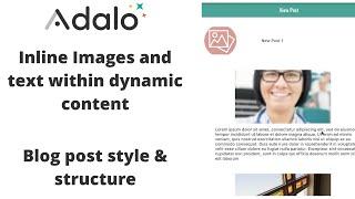 Adalo inline image or text content - blog post / dynamic content structure