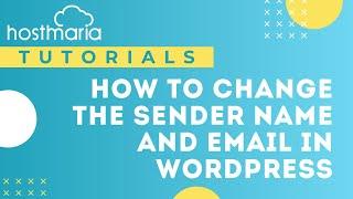 Tutorial on how to change the Sender Name and Email in WordPress (code in the description))