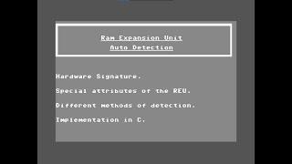 Commodore 1750, 1700 and 1764 Ram Expansion Unit auto detection.