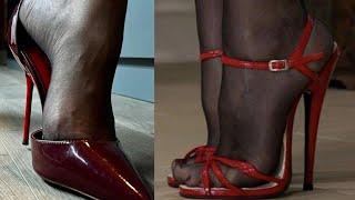 Trendy & stylish "STILETTO" high heels sandals & pumps || pantyhose nylon socks in 2024 #fashion