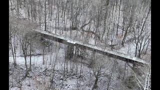 Delphi 4K - Deer Creek & Monon High Bridge with Snow Coverage