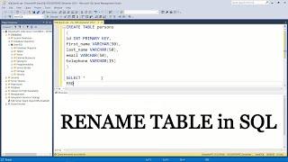 How to RENAME table in SQL